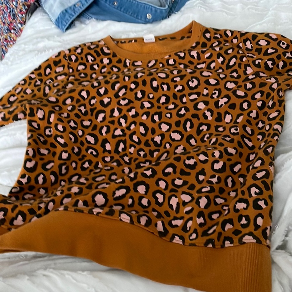 cheetah crew neck girls